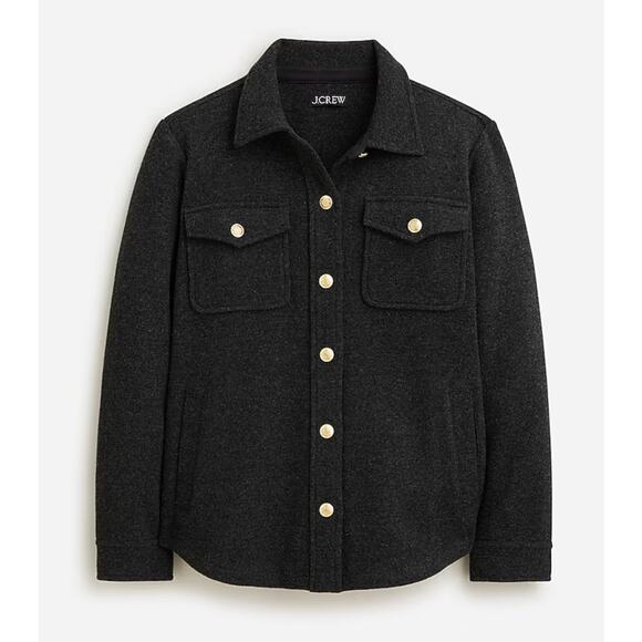 J Crew Shirt Jacket Womens XL Wool Blend Shacket Heather Charcoal EUC - Picture 2 of 11
